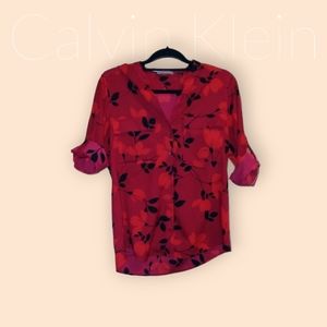 Calvin Klein Floral Button Blouse